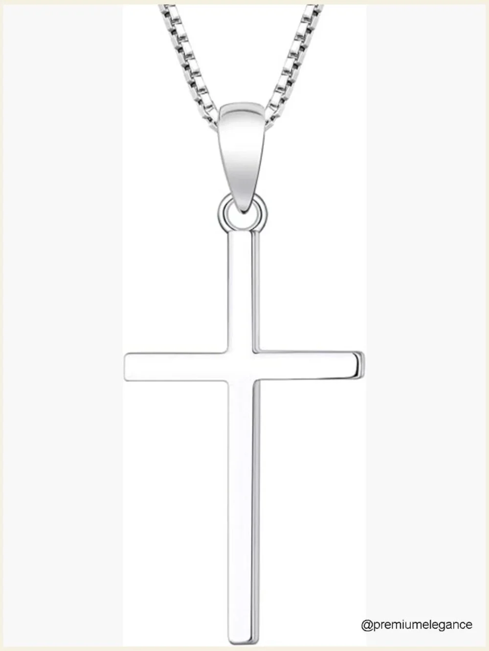 Solid 925 Sterling Silver Cross Pendant Necklace 18